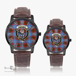 Scottish Pennycook Family Crest Quartz Watch With Leather Strap - Tartan Watch Instafamous Quartz Leather Strap Plaid Watch Scottish Plaid Tartan Plaid - ScotsTee - scotstee.com