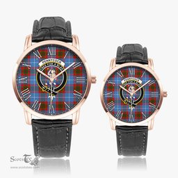 Scottish Pennycook Family Crest Quartz Watch With Leather Strap - Tartan Watch Instafamous Quartz Leather Strap Plaid Watch Scottish Plaid Tartan Plaid - ScotsTee - scotstee.com