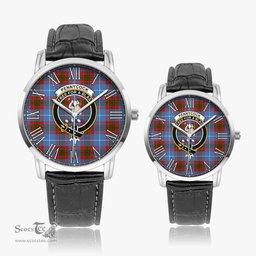 Scottish Pennycook Family Crest Quartz Watch With Leather Strap - Tartan Watch Instafamous Quartz Leather Strap Plaid Watch Scottish Plaid Tartan Plaid - ScotsTee - scotstee.com