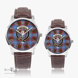 Scottish Pennycook Family Crest Quartz Watch With Leather Strap - Tartan Watch Instafamous Quartz Leather Strap Plaid Watch Scottish Plaid Tartan Plaid - ScotsTee - scotstee.com