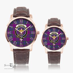 Scottish Wardlaw Modern Family Crest Quartz Watch With Leather Strap - Tartan Watch Instafamous Quartz Leather Strap Plaid Watch Scottish Plaid Tartan Plaid - ScotsTee - scotstee.com