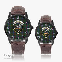 Scottish Skene Family Crest Quartz Watch With Leather Strap - Tartan Watch Instafamous Quartz Leather Strap Plaid Watch Scottish Plaid Tartan Plaid - ScotsTee - scotstee.com