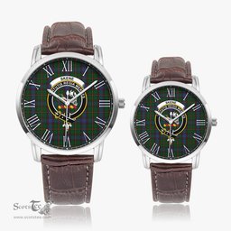 Scottish Skene Family Crest Quartz Watch With Leather Strap - Tartan Watch Instafamous Quartz Leather Strap Plaid Watch Scottish Plaid Tartan Plaid - ScotsTee - scotstee.com