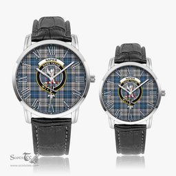 Scottish Napier Modern Family Crest Quartz Watch With Leather Strap - Tartan Watch Instafamous Quartz Leather Strap Plaid Watch Scottish Plaid Tartan Plaid - ScotsTee - scotstee.com