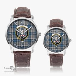 Scottish Napier Modern Family Crest Quartz Watch With Leather Strap - Tartan Watch Instafamous Quartz Leather Strap Plaid Watch Scottish Plaid Tartan Plaid - ScotsTee - scotstee.com