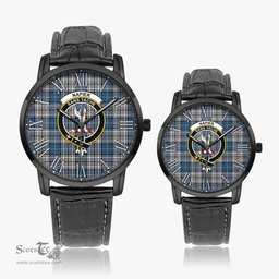 Scottish Napier Modern Family Crest Quartz Watch With Leather Strap - Tartan Watch Instafamous Quartz Leather Strap Plaid Watch Scottish Plaid Tartan Plaid - ScotsTee - scotstee.com