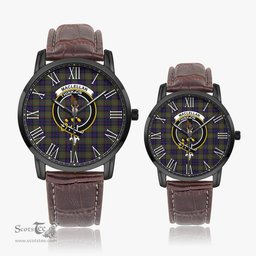 Scottish MacLellan Family Crest Quartz Watch With Leather Strap - Tartan Watch Instafamous Quartz Leather Strap Plaid Watch Scottish Plaid Tartan Plaid - ScotsTee - scotstee.com