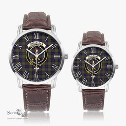 Scottish MacLellan Family Crest Quartz Watch With Leather Strap - Tartan Watch Instafamous Quartz Leather Strap Plaid Watch Scottish Plaid Tartan Plaid - ScotsTee - scotstee.com
