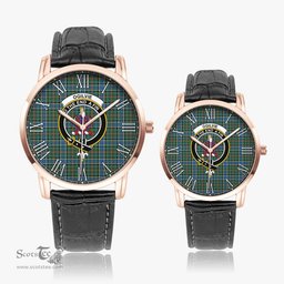 Scottish Ogilvie (Ogilvy) Hunting Ancient Family Crest Quartz Watch With Leather Strap - Tartan Watch Instafamous Quartz Leather Strap Plaid Watch Scottish Plaid Tartan Plaid - ScotsTee - scotstee.com