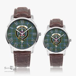 Scottish Ogilvie (Ogilvy) Hunting Ancient Family Crest Quartz Watch With Leather Strap - Tartan Watch Instafamous Quartz Leather Strap Plaid Watch Scottish Plaid Tartan Plaid - ScotsTee - scotstee.com