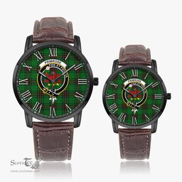 Scottish Primrose Family Crest Quartz Watch With Leather Strap - Tartan Watch Instafamous Quartz Leather Strap Plaid Watch Scottish Plaid Tartan Plaid - ScotsTee - scotstee.com