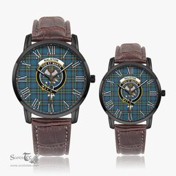 Scottish Ralston UK Family Crest Quartz Watch With Leather Strap - Tartan Watch Instafamous Quartz Leather Strap Plaid Watch Scottish Plaid Tartan Plaid - ScotsTee - scotstee.com