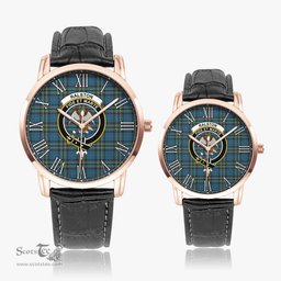 Scottish Ralston UK Family Crest Quartz Watch With Leather Strap - Tartan Watch Instafamous Quartz Leather Strap Plaid Watch Scottish Plaid Tartan Plaid - ScotsTee - scotstee.com