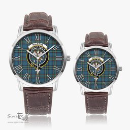 Scottish Ralston UK Family Crest Quartz Watch With Leather Strap - Tartan Watch Instafamous Quartz Leather Strap Plaid Watch Scottish Plaid Tartan Plaid - ScotsTee - scotstee.com