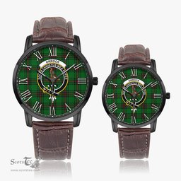 Scottish Orrock Family Crest Quartz Watch With Leather Strap - Tartan Watch Instafamous Quartz Leather Strap Plaid Watch Scottish Plaid Tartan Plaid - ScotsTee - scotstee.com
