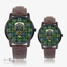Scottish Rollo Ancient Family Crest Quartz Watch With Leather Strap - Tartan Watch Instafamous Quartz Leather Strap Plaid Watch Scottish Plaid Tartan Plaid - ScotsTee - scotstee.com