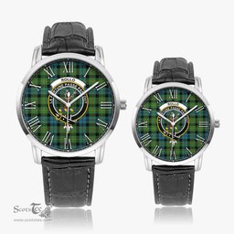 Scottish Rollo Ancient Family Crest Quartz Watch With Leather Strap - Tartan Watch Instafamous Quartz Leather Strap Plaid Watch Scottish Plaid Tartan Plaid - ScotsTee - scotstee.com