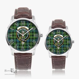 Scottish Rollo Ancient Family Crest Quartz Watch With Leather Strap - Tartan Watch Instafamous Quartz Leather Strap Plaid Watch Scottish Plaid Tartan Plaid - ScotsTee - scotstee.com