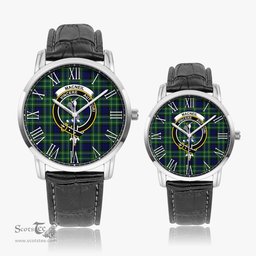 Scottish MacNeil of Colonsay Modern Family Crest Quartz Watch With Leather Strap - Tartan Watch Instafamous Quartz Leather Strap Plaid Watch Scottish Plaid Tartan Plaid - ScotsTee - scotstee.com