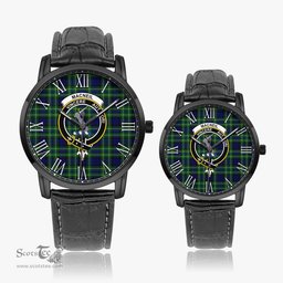 Scottish MacNeil of Colonsay Modern Family Crest Quartz Watch With Leather Strap - Tartan Watch Instafamous Quartz Leather Strap Plaid Watch Scottish Plaid Tartan Plaid - ScotsTee - scotstee.com