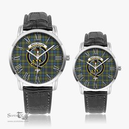 Scottish MacLellan Ancient Family Crest Quartz Watch With Leather Strap - Tartan Watch Instafamous Quartz Leather Strap Plaid Watch Scottish Plaid Tartan Plaid - ScotsTee - scotstee.com