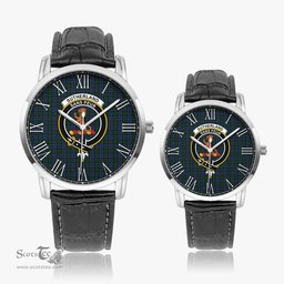 Scottish Sutherland Family Crest Quartz Watch With Leather Strap - Tartan Watch Instafamous Quartz Leather Strap Plaid Watch Scottish Plaid Tartan Plaid - ScotsTee - scotstee.com