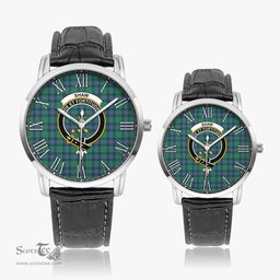Scottish Shaw Ancient Family Crest Quartz Watch With Leather Strap - Tartan Watch Instafamous Quartz Leather Strap Plaid Watch Scottish Plaid Tartan Plaid - ScotsTee - scotstee.com