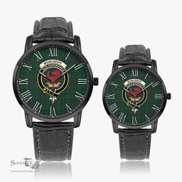 Scottish Moncrieff of Atholl Family Crest Quartz Watch With Leather Strap - Tartan Watch Instafamous Quartz Leather Strap Plaid Watch Scottish Plaid Tartan Plaid - ScotsTee - scotstee.com