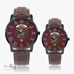 Scottish Murray of Tullibardine Family Crest Quartz Watch With Leather Strap - Tartan Watch Instafamous Quartz Leather Strap Plaid Watch Scottish Plaid Tartan Plaid - ScotsTee - scotstee.com