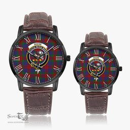 Scottish Skene of Cromar Family Crest Quartz Watch With Leather Strap - Tartan Watch Instafamous Quartz Leather Strap Plaid Watch Scottish Plaid Tartan Plaid - ScotsTee - scotstee.com