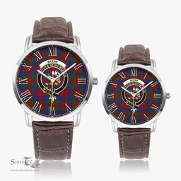 Scottish Skene of Cromar Family Crest Quartz Watch With Leather Strap - Tartan Watch Instafamous Quartz Leather Strap Plaid Watch Scottish Plaid Tartan Plaid - ScotsTee - scotstee.com