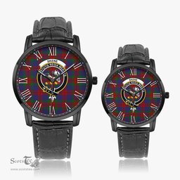Scottish Skene of Cromar Family Crest Quartz Watch With Leather Strap - Tartan Watch Instafamous Quartz Leather Strap Plaid Watch Scottish Plaid Tartan Plaid - ScotsTee - scotstee.com