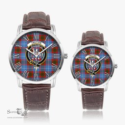 Scottish Trotter Family Crest Quartz Watch With Leather Strap - Tartan Watch Instafamous Quartz Leather Strap Plaid Watch Scottish Plaid Tartan Plaid - ScotsTee - scotstee.com