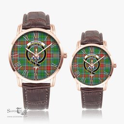 Scottish Muirhead Family Crest Quartz Watch With Leather Strap - Tartan Watch Instafamous Quartz Leather Strap Plaid Watch Scottish Plaid Tartan Plaid - ScotsTee - scotstee.com
