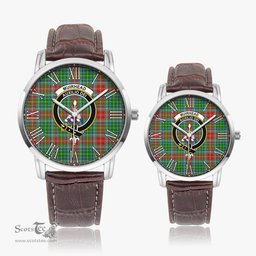 Scottish Muirhead Family Crest Quartz Watch With Leather Strap - Tartan Watch Instafamous Quartz Leather Strap Plaid Watch Scottish Plaid Tartan Plaid - ScotsTee - scotstee.com