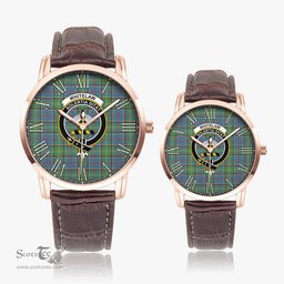 Scottish Whitelaw Family Crest Quartz Watch With Leather Strap - Tartan Watch Instafamous Quartz Leather Strap Plaid Watch Scottish Plaid Tartan Plaid - ScotsTee - scotstee.com