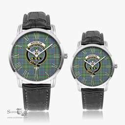 Scottish Whitelaw Family Crest Quartz Watch With Leather Strap - Tartan Watch Instafamous Quartz Leather Strap Plaid Watch Scottish Plaid Tartan Plaid - ScotsTee - scotstee.com