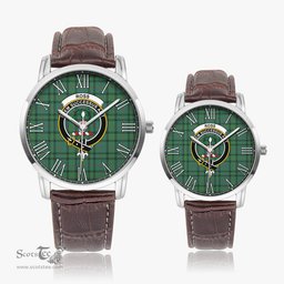 Scottish Ross Hunting Ancient Family Crest Quartz Watch With Leather Strap - Tartan Watch Instafamous Quartz Leather Strap Plaid Watch Scottish Plaid Tartan Plaid - ScotsTee - scotstee.com