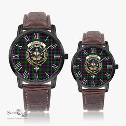 Scottish Urquhart Modern Family Crest Quartz Watch With Leather Strap - Tartan Watch Instafamous Quartz Leather Strap Plaid Watch Scottish Plaid Tartan Plaid - ScotsTee - scotstee.com