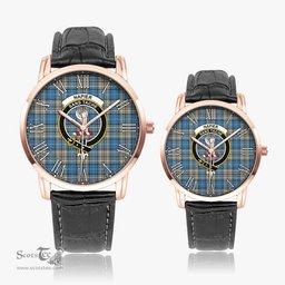 Scottish Napier Ancient Family Crest Quartz Watch With Leather Strap - Tartan Watch Instafamous Quartz Leather Strap Plaid Watch Scottish Plaid Tartan Plaid - ScotsTee - scotstee.com
