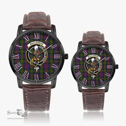Scottish MacLennan Family Crest Quartz Watch With Leather Strap - Tartan Watch Instafamous Quartz Leather Strap Plaid Watch Scottish Plaid Tartan Plaid - ScotsTee - scotstee.com