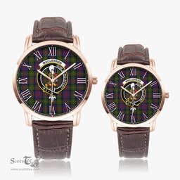 Scottish MacLennan Family Crest Quartz Watch With Leather Strap - Tartan Watch Instafamous Quartz Leather Strap Plaid Watch Scottish Plaid Tartan Plaid - ScotsTee - scotstee.com