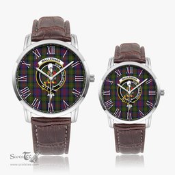 Scottish MacLennan Family Crest Quartz Watch With Leather Strap - Tartan Watch Instafamous Quartz Leather Strap Plaid Watch Scottish Plaid Tartan Plaid - ScotsTee - scotstee.com