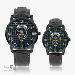 Scottish MacNeil of Barra Modern Family Crest Quartz Watch With Leather Strap - Tartan Watch Instafamous Quartz Leather Strap Plaid Watch Scottish Plaid Tartan Plaid - ScotsTee - scotstee.com