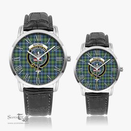 Scottish MacNeil of Barra Ancient Family Crest Quartz Watch With Leather Strap - Tartan Watch Instafamous Quartz Leather Strap Plaid Watch Scottish Plaid Tartan Plaid - ScotsTee - scotstee.com