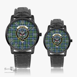 Scottish MacNeil of Barra Ancient Family Crest Quartz Watch With Leather Strap - Tartan Watch Instafamous Quartz Leather Strap Plaid Watch Scottish Plaid Tartan Plaid - ScotsTee - scotstee.com