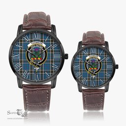 Scottish Thomson Dress Blue Family Crest Quartz Watch With Leather Strap - Tartan Watch Instafamous Quartz Leather Strap Plaid Watch Scottish Plaid Tartan Plaid - ScotsTee - scotstee.com