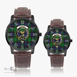 Scottish Stewart Old Modern Family Crest Quartz Watch With Leather Strap - Tartan Watch Instafamous Quartz Leather Strap Plaid Watch Scottish Plaid Tartan Plaid - ScotsTee - scotstee.com