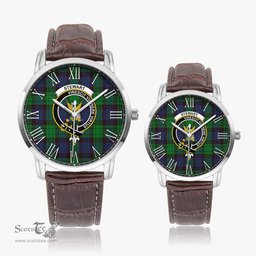 Scottish Stewart Old Modern Family Crest Quartz Watch With Leather Strap - Tartan Watch Instafamous Quartz Leather Strap Plaid Watch Scottish Plaid Tartan Plaid - ScotsTee - scotstee.com