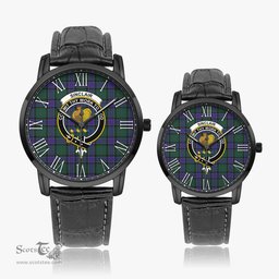 Scottish Sinclair Hunting Modern Family Crest Quartz Watch With Leather Strap - Tartan Watch Instafamous Quartz Leather Strap Plaid Watch Scottish Plaid Tartan Plaid - ScotsTee - scotstee.com